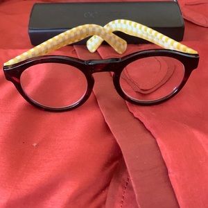 Oliver Peoples Glasses with Yellow and Brown Frame